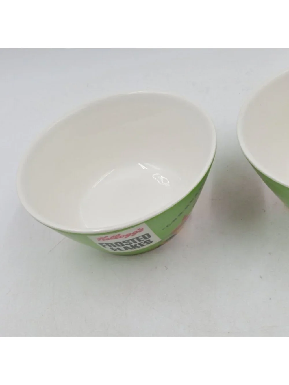 Kellogg's Frosted Flakes Tony the Tiger Green Cereal Bowls Set of 2 VTG